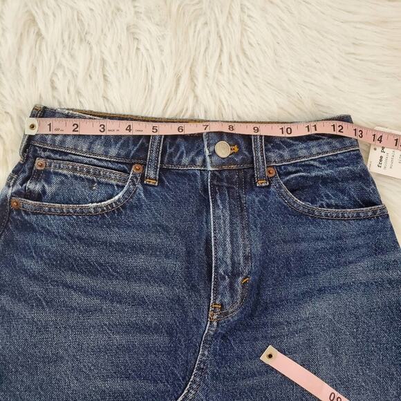 NWT Free People Size 24 Bailey Frayed Denim Skirt - Picture 7 of 9